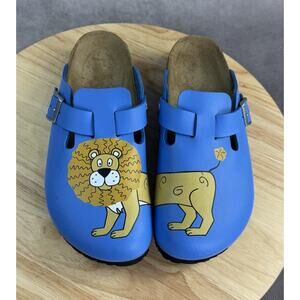 Birkis by Birkenstock KAY Lion Blue Cartoon 39 L 8 M 6 RARE